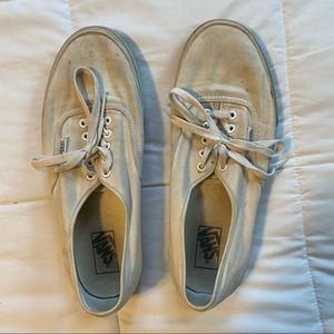 Mens White Lace Up Vans - Size 10.5